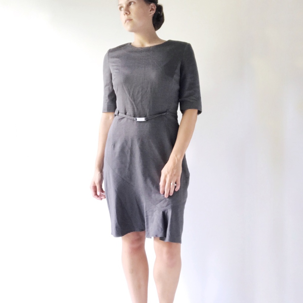 Ted Baker London Grey Dress with Ruffle